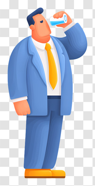 Businessman Drinking Water - Businessman Drinking Water Transparent PNG