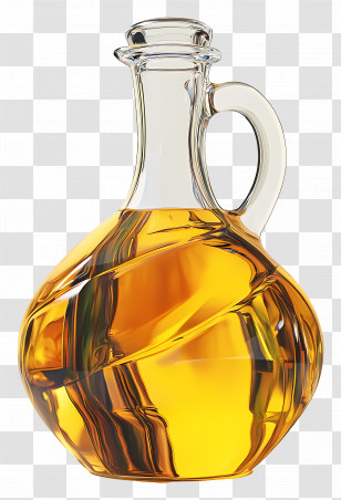 Cooking Oil - Elegant Glass Bottle Of Oil Transparent PNG