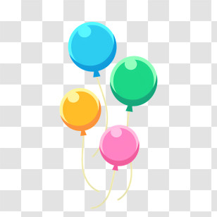 Balloons - Bright Colorful Party Balloons Transparent PNG
