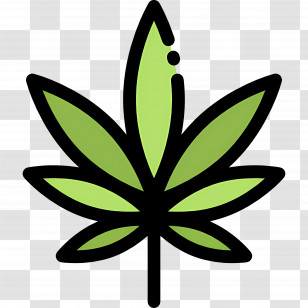Cannabis Leaf - Green Leaf Icon For Eco Design Transparent PNG