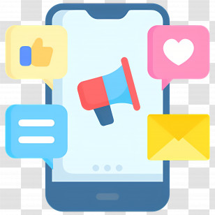 Smartphone - Smartphone With Social Media Icons Transparent PNG