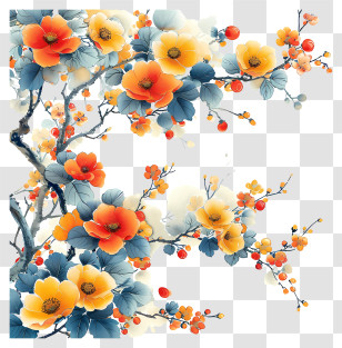 Floral Pattern Background - Colorful Floral Illustration With Artistic Design Transparent PNG