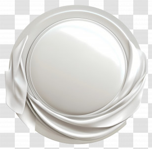 Banner Circle - Elegant White Ceramic Plate Transparent PNG