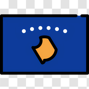 Kosovo Icon - Blue And Yellow Flag With Stars Transparent PNG
