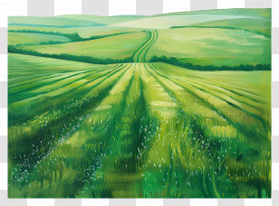 Pasture Field - Vibrant Green Fields Landscape Transparent PNG