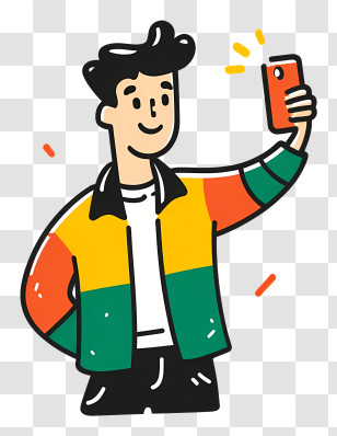 Boy Taking Selfie - Man Taking A Selfie With Smartphone Transparent PNG