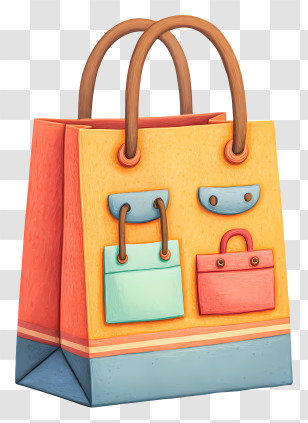 Paper Shopping Bag - Textured Colorful Shopping Bag Transparent PNG