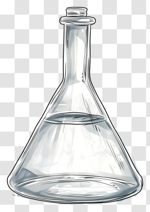 Erlenmeyer Flask - Glass Laboratory Flask For Experiments Transparent PNG