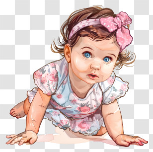Baby Girl - Cute Crawling Baby Transparent PNG