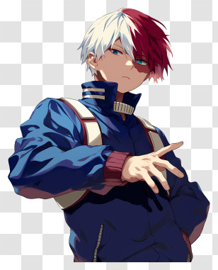 Shoto Todoroki - Anime Character In Blue Jacket Transparent PNG