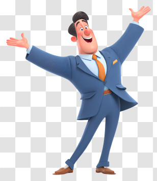 Businessman Feeling Happy - Excited Man In Business Suit Transparent PNG