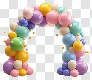 Cartoon Birthday Balloon Arch - Colorful Balloon Arch Decoration Transparent PNG