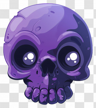 Halloween Skull - Purple Cartoon Skull Illustration Transparent PNG