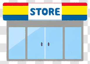 Store - Simple Storefront With Colorful Sign Transparent PNG