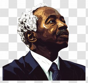 Julius Nyerere - Elderly Man In Vector Art Style Transparent PNG