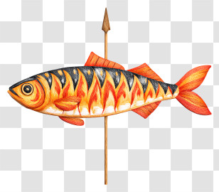 Grilled Fish On Skewer - Grilled Fish On Skewer Transparent PNG