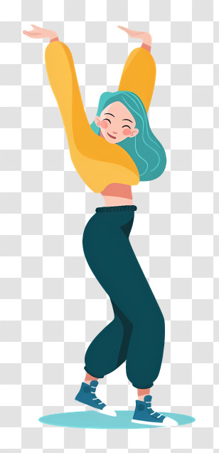 Dancer - Stylized Woman Dancing In Modern Fashion Transparent PNG
