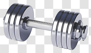 Black Background - Polished Chrome Dumbbell For Workout Transparent PNG