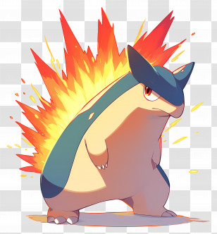 Quilava - Powerful Fire Creature With Flames Transparent PNG