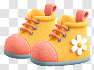Baby Shoes - Colorful Baby Shoes With Flower Design Transparent PNG