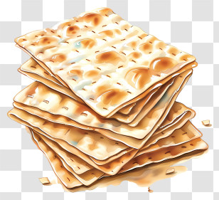 Matzah - Stack Of Crispy Crackers Transparent PNG