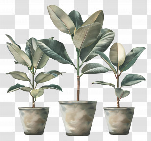 Rubber Tree - Green Potted Plants For Indoor Decor Transparent PNG