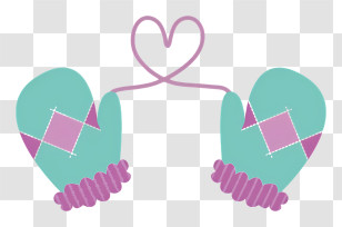 Cartoon - Blue And Purple Mittens Transparent PNG