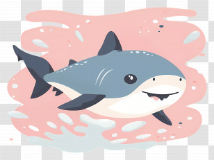 Cute Shark - Cute Cartoon Shark Illustration Transparent PNG