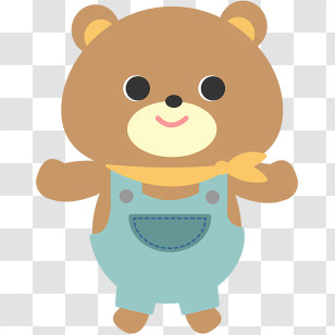 Icon - Cartoon Teddy Bear In Overalls Transparent PNG