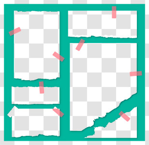 Abstract Art - Torn Paper Frame With Tape Transparent PNG