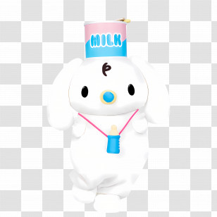 Milk - White Dog With Milk Hat And Bottle Transparent PNG