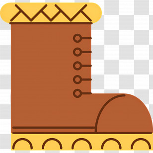 Rain Boot - Brown Boot With Laces Transparent PNG