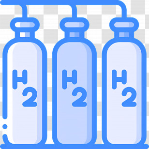 Renewable Energy - Blue Hydrogen Gas Bottles Transparent PNG