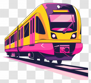 Train - Vivid Train Illustration In Modern Style Transparent PNG