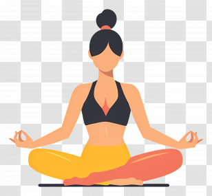 Girl Doing Yoga - Woman Practicing Yoga In Meditation Pose Transparent PNG