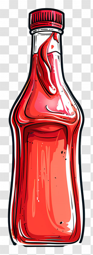 Ketchup Bottle - Red Ketchup Bottle Transparent PNG