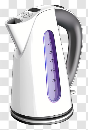 Kettle - Modern White Electric Kettle Transparent PNG