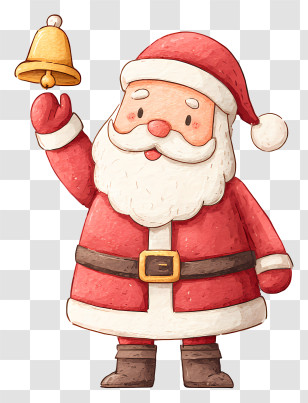 Cute Santa Claus - Santa Claus With Bell Transparent PNG