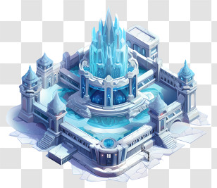 Ice Palace - Icy Castle With Crystal Features Transparent PNG