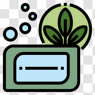 Soap - Soap With Bubbles And Leaves Transparent PNG