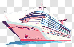 Ship - Large Modern Cruise Ship Illustration Transparent PNG