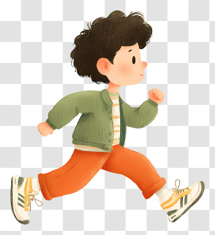 Boy In Sneakers Running - Energetic Child Running Transparent PNG