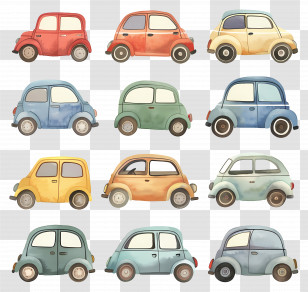 Car - Colorful Cartoon Cars Transparent PNG