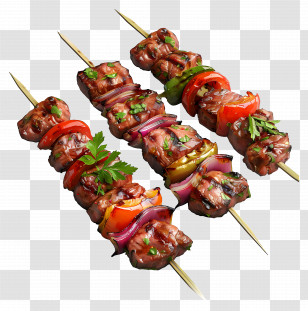 Meat Skewers - Delicious Grilled Skewers With Vegetables Transparent PNG