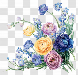 Elegant Flower - Colorful Flower Bouquet Transparent PNG