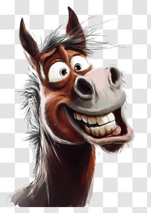 Quirky Horse - Funny Cartoon Horse Transparent PNG