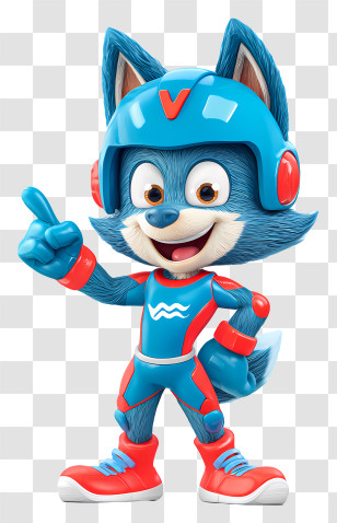 Fox Mascot - Blue Fox Superhero Mascot Transparent PNG