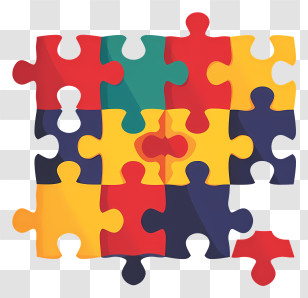Jigsaw Icon - Colorful Puzzle Pieces For Fun And Learning Transparent PNG