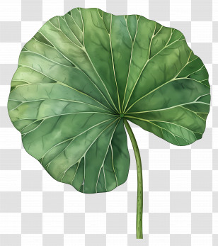 Lotus Leaf - Vibrant Green Lotus Leaf Illustration Transparent PNG