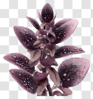 Purple Sage - Purple Plant With Water Droplets Transparent PNG